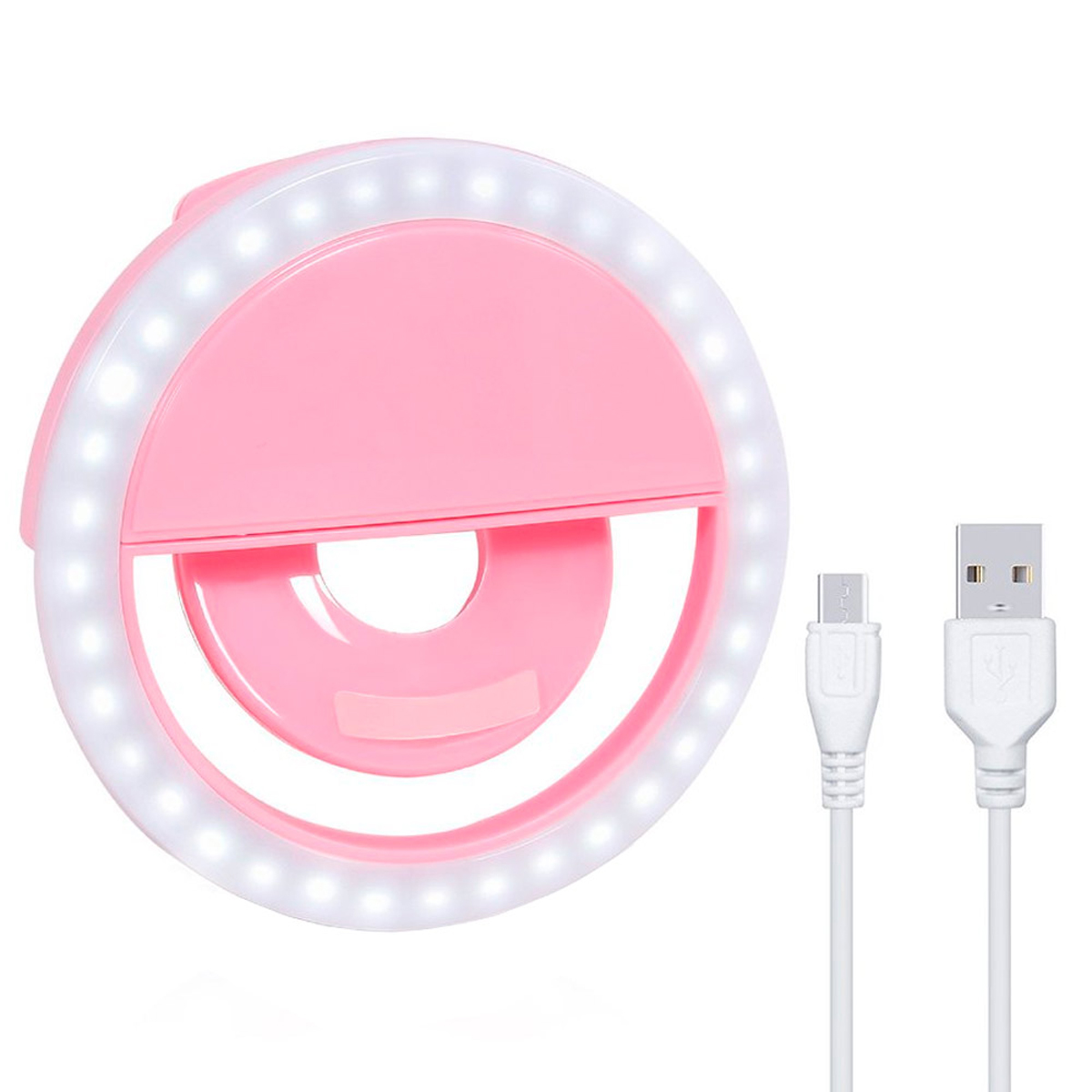 ARO DE LUZ LED PARA CELULAR REDONDO ROSA