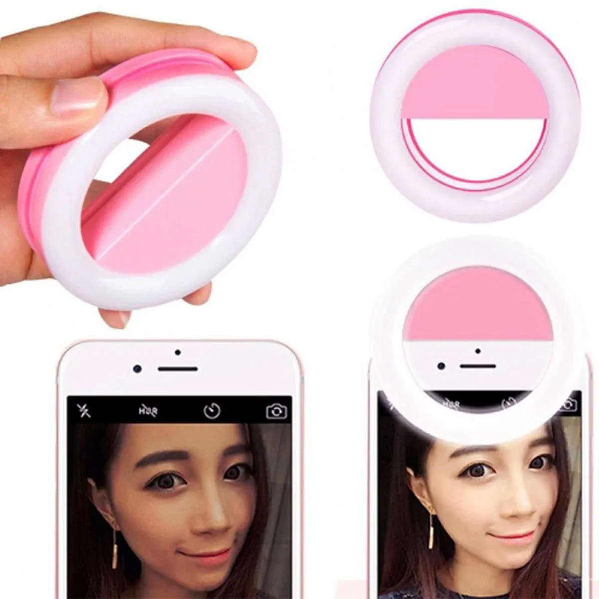 ARO DE LUZ LED PARA CELULAR REDONDO ROSA