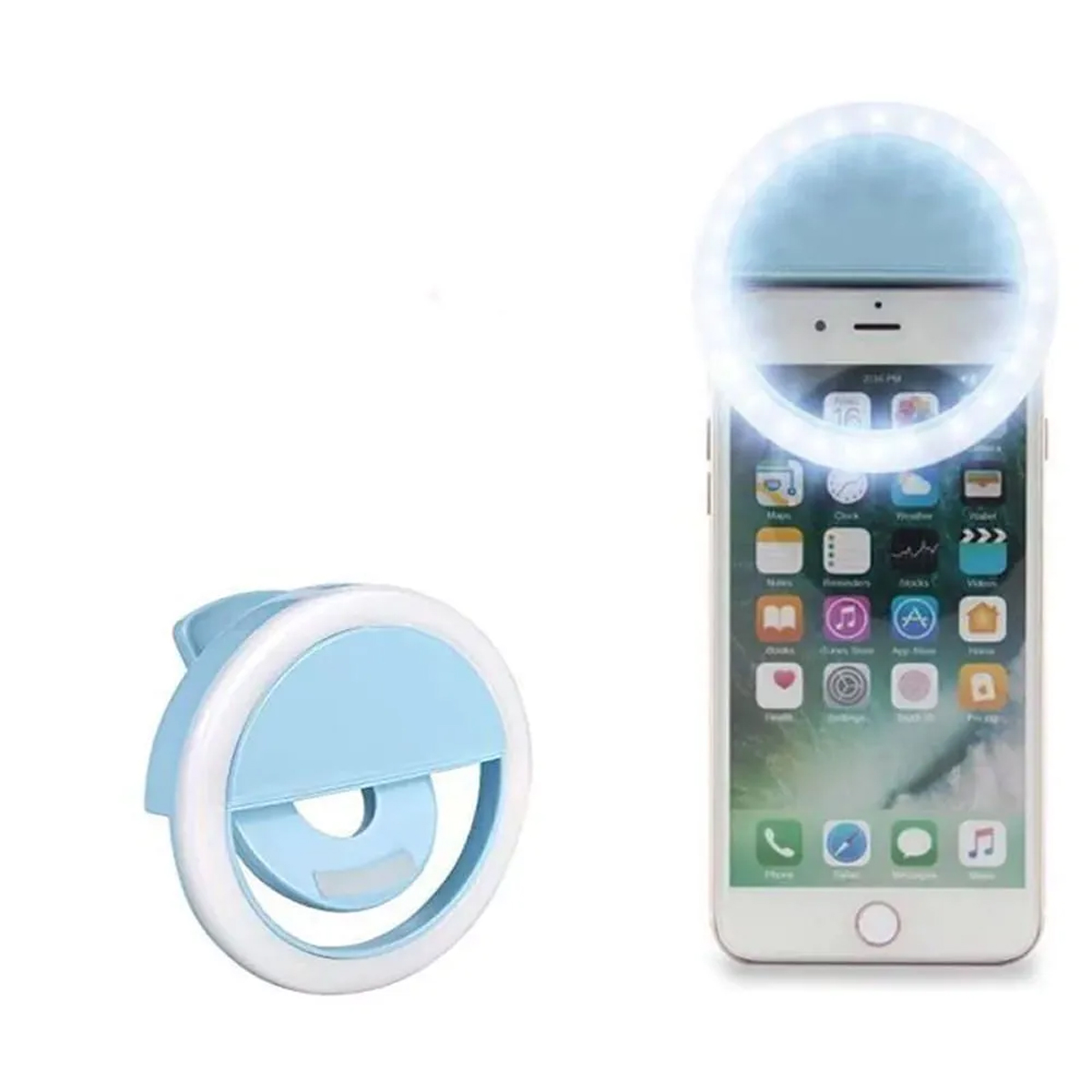 ARO DE LUZ LED PARA CELULAR REDONDO AZUL