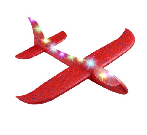 50 Avión Luz Led Unicel Juguete Planeador Colores.