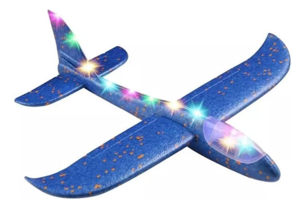 50 Avión Luz Led Unicel Juguete Planeador Colores.