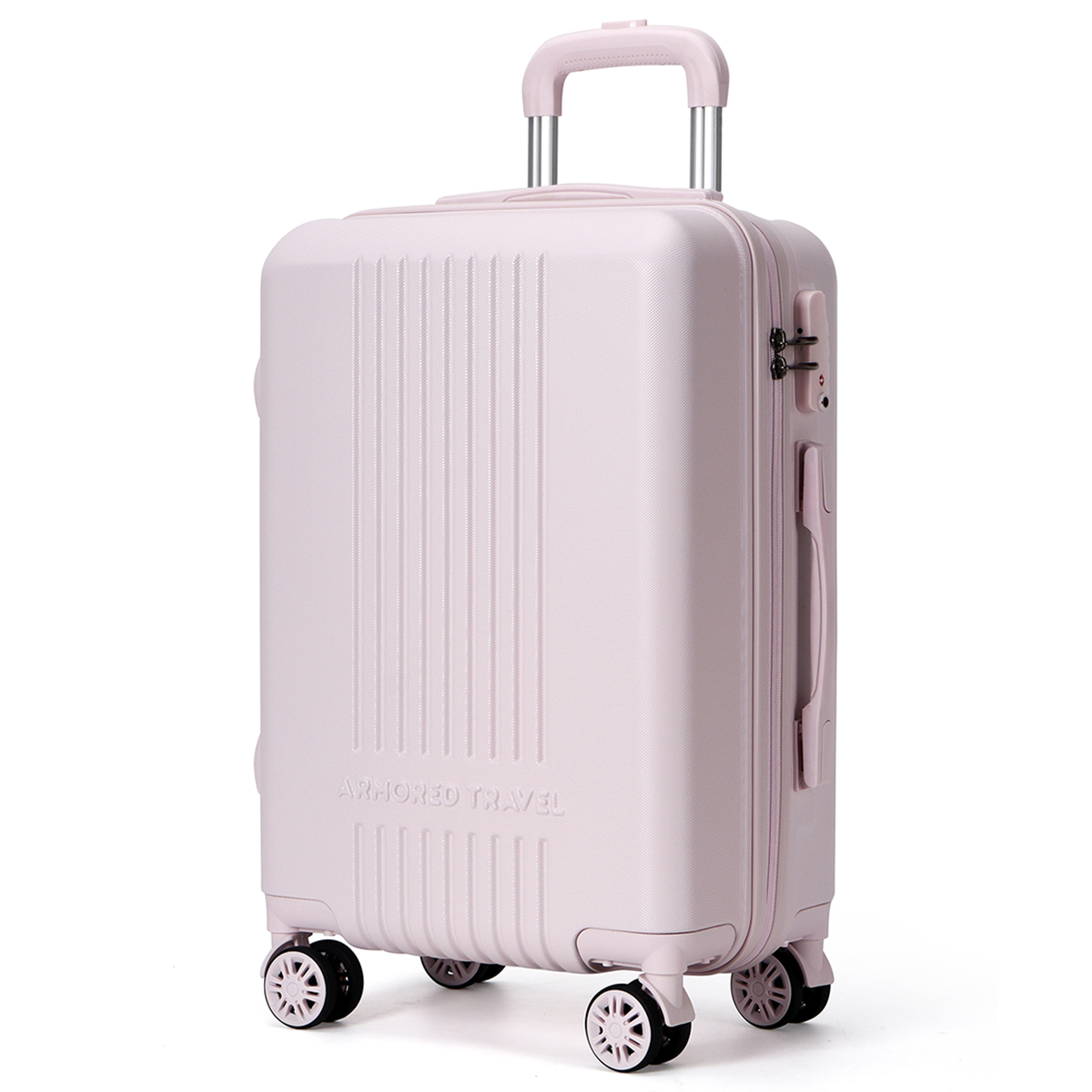 Maleta de viaje Carry On de mano cabina 20 pulgadas 10 kg ABS doble calibre candado de alta seguridad TSA LOCK Rosa Armored Travel.