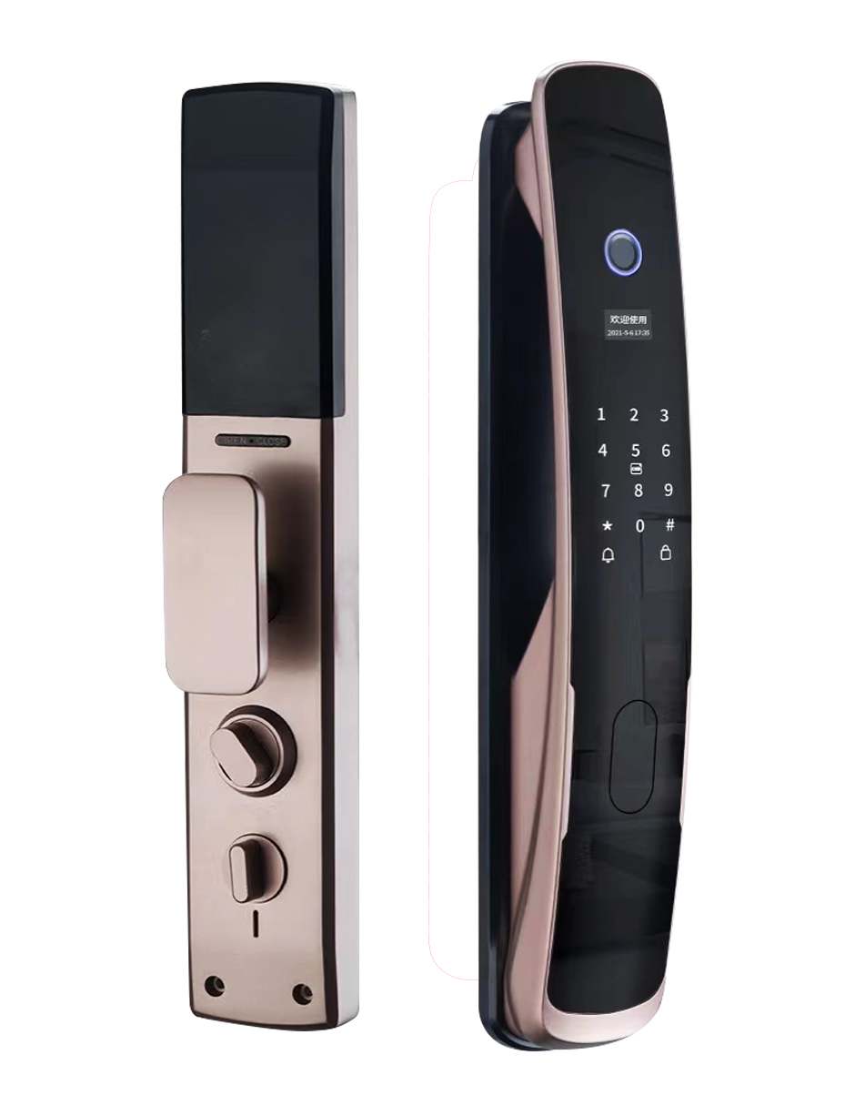 Cerradura Electrónica Wifi De Seguridad con Timbre y 5 Métodos de Apertura - Quantum (Oro Rosa)