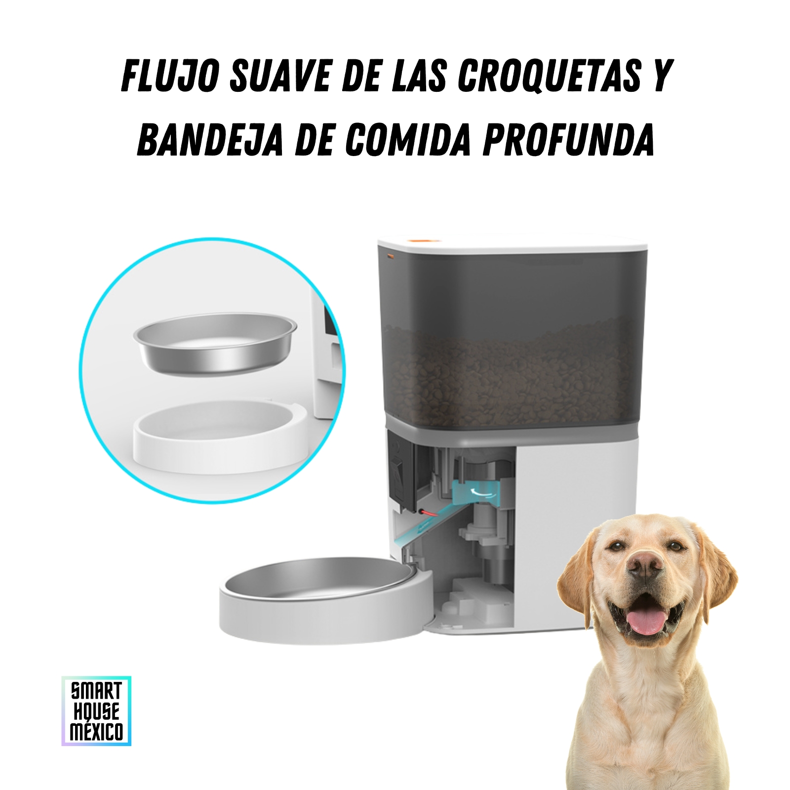 Comedero Inteligente Smart House Nova con Cámara HD para Mascotas (negro)