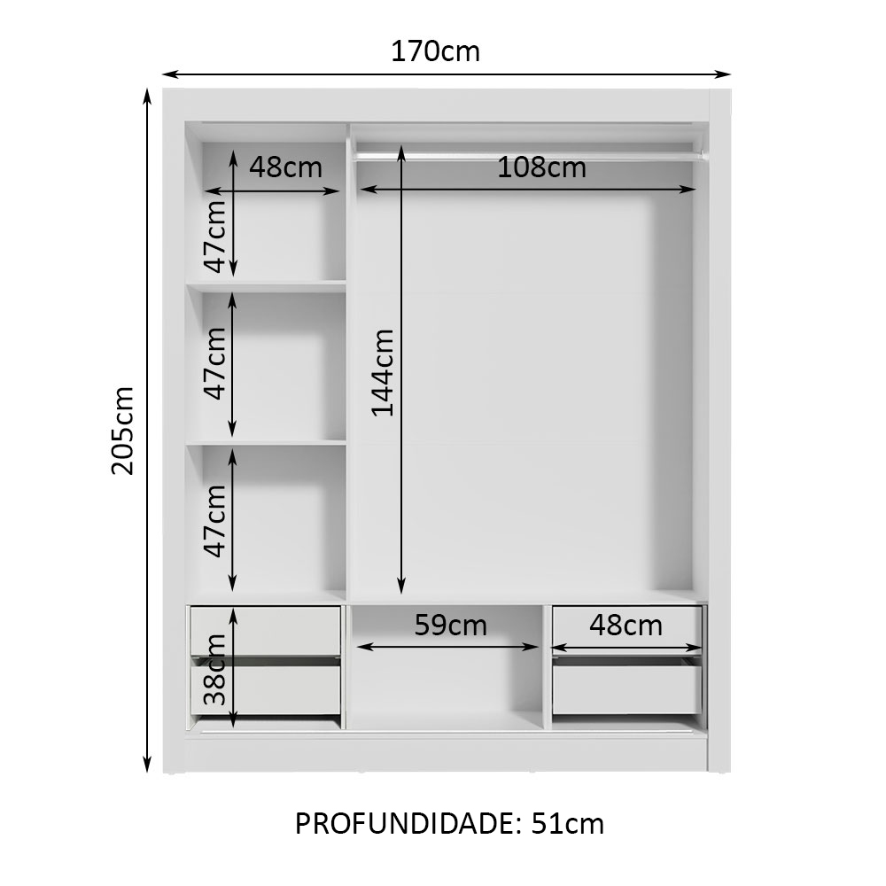 Ropero Closet Madesa 3 Puertas BM