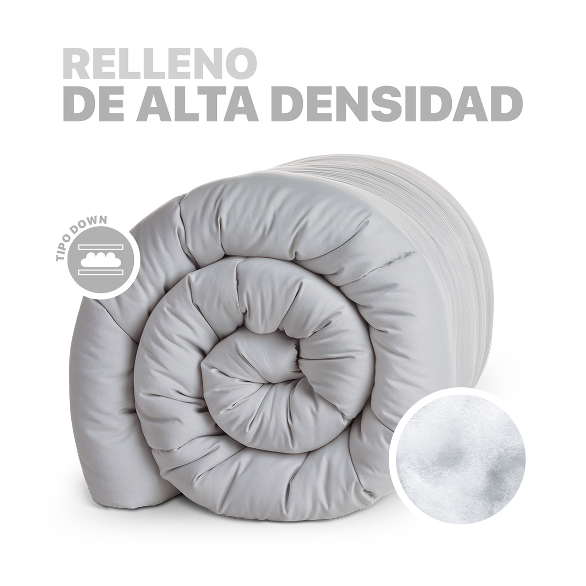 Edredón Acolchado Duvet King Size XL Hipoalergénico Gris ESQUIMAL.
