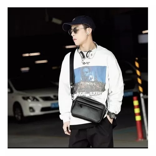 Bandolera De Cuero Para Hombre Bolso Crossbody Lujo Moderno.