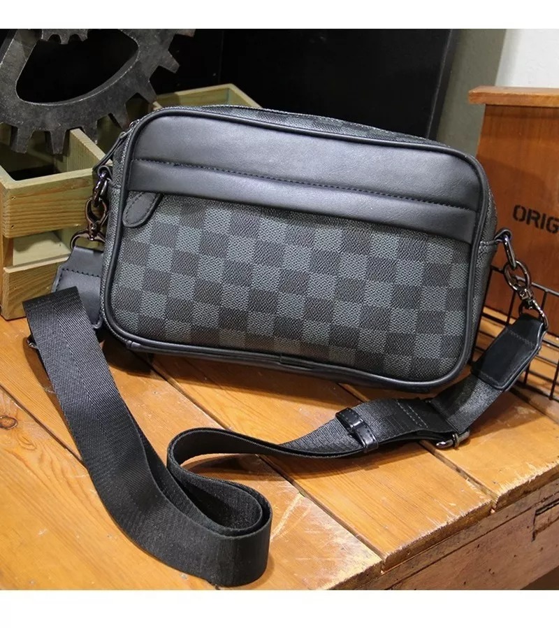Bandolera De Cuero Para Hombre Bolso Crossbody Lujo Moderno.
