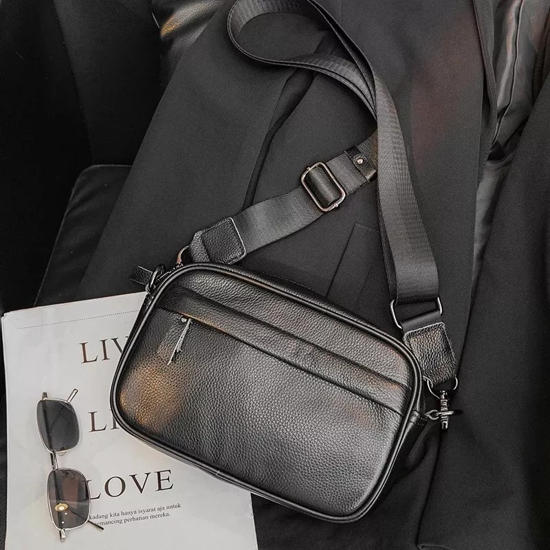 Bandolera De Cuero Para Hombre Bolso Crossbody Lujo Moderno.