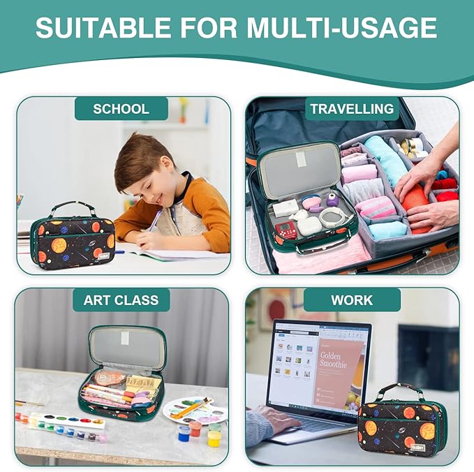 Estuche Grande Para Lápices Gran Capacidad 3 Compartimentos Bolsa De Lápices Con Cremallera Para Adolescentes Niños