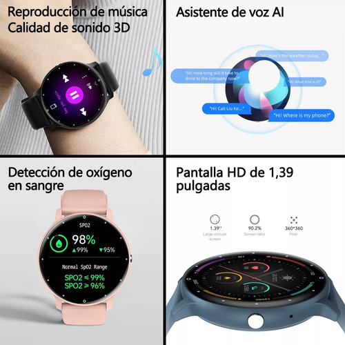 Smartwatch Reloj De Silicona De Moda S32 Reloj Deportivo Int Caja Dorado Correa Rosa Bisel Dorado.