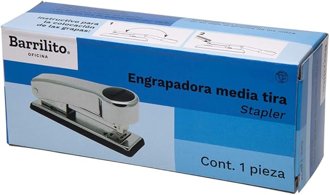 Barrilito 8188EMT Engrapadora Metálica Media Tira, Grapa Estándar.