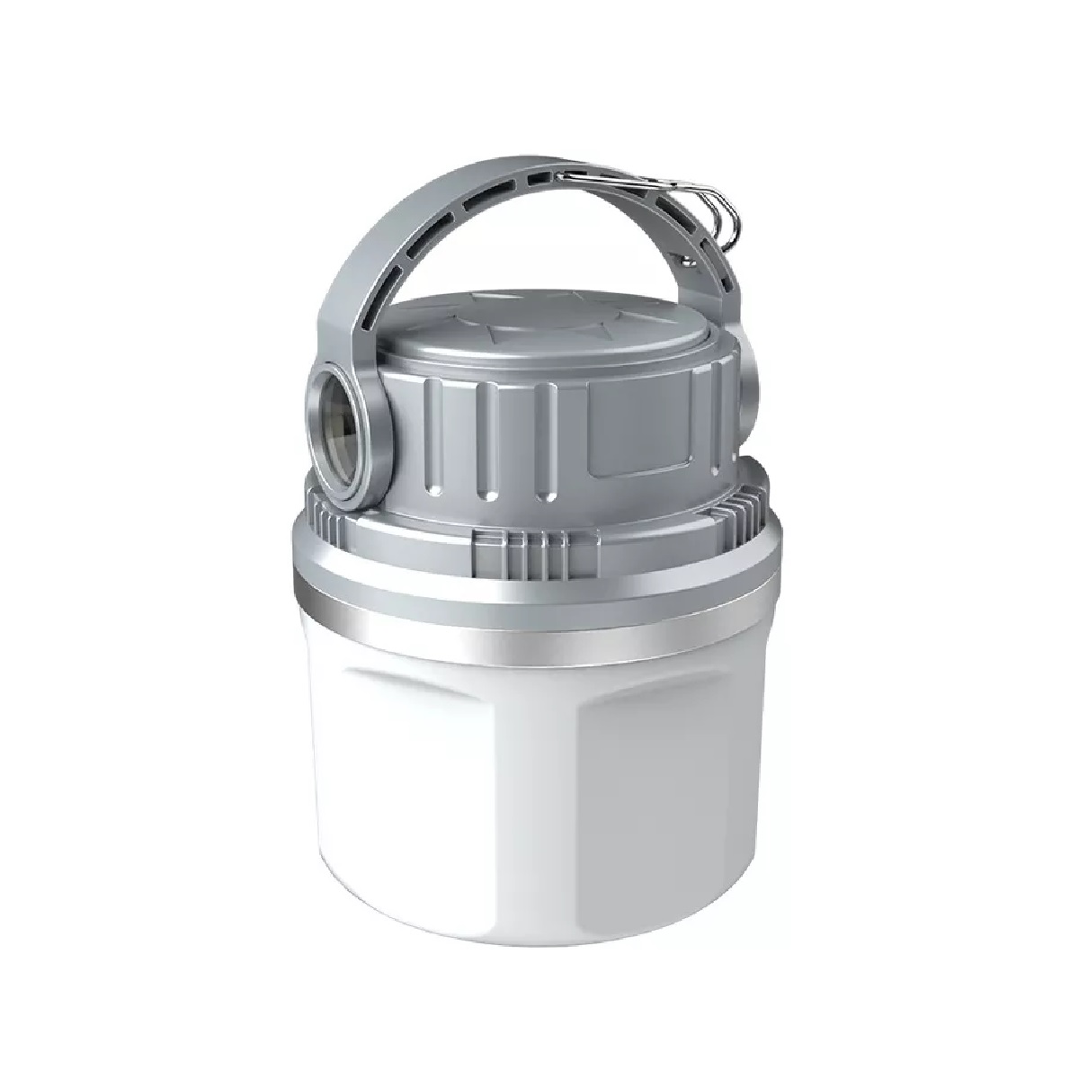 Lámpara Recargable Solar Linterna Camping Led Para Acampar Gris.
