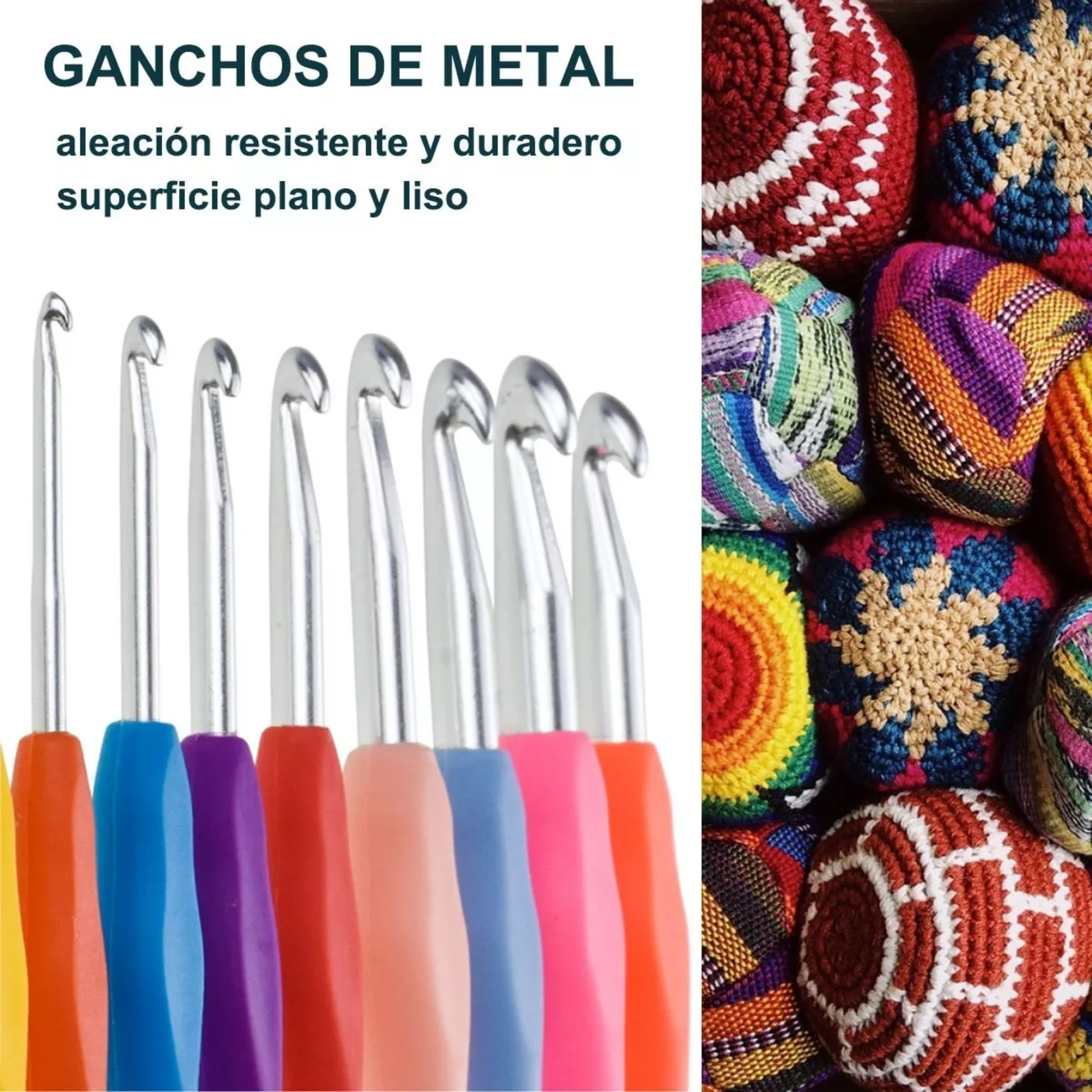 Kit De Ganchos Ergonómicos Y Accesorios Para Tejer A Crochet.