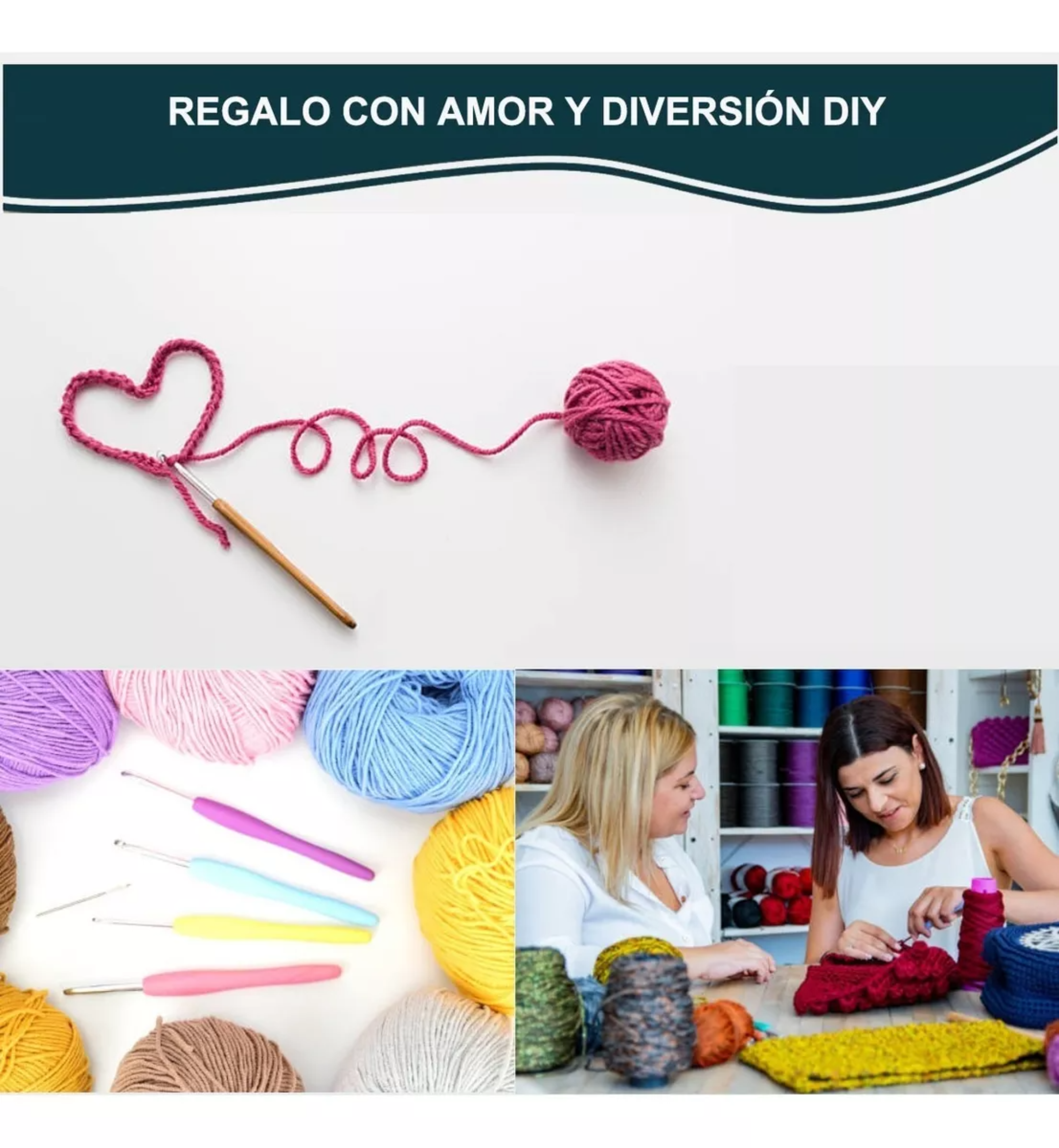 Kit De Ganchos Ergonómicos Y Accesorios Para Tejer A Crochet.