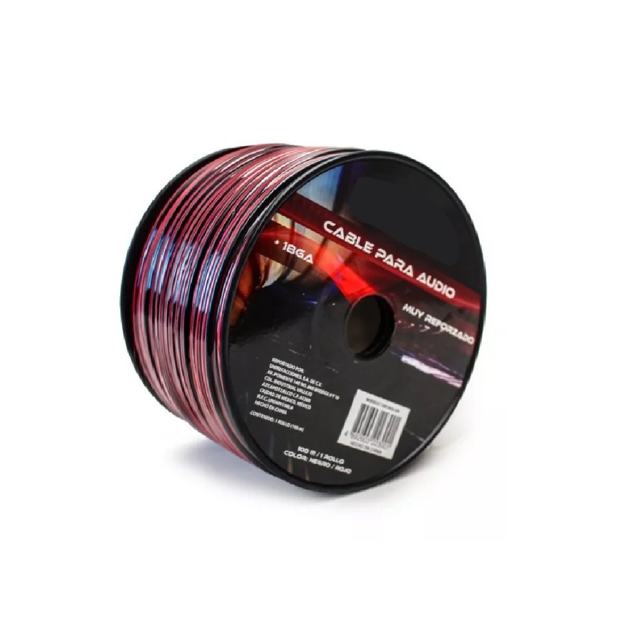 Cable Para Bocina Calibre 18 Bicolor Reforzado Rollo 100 M.