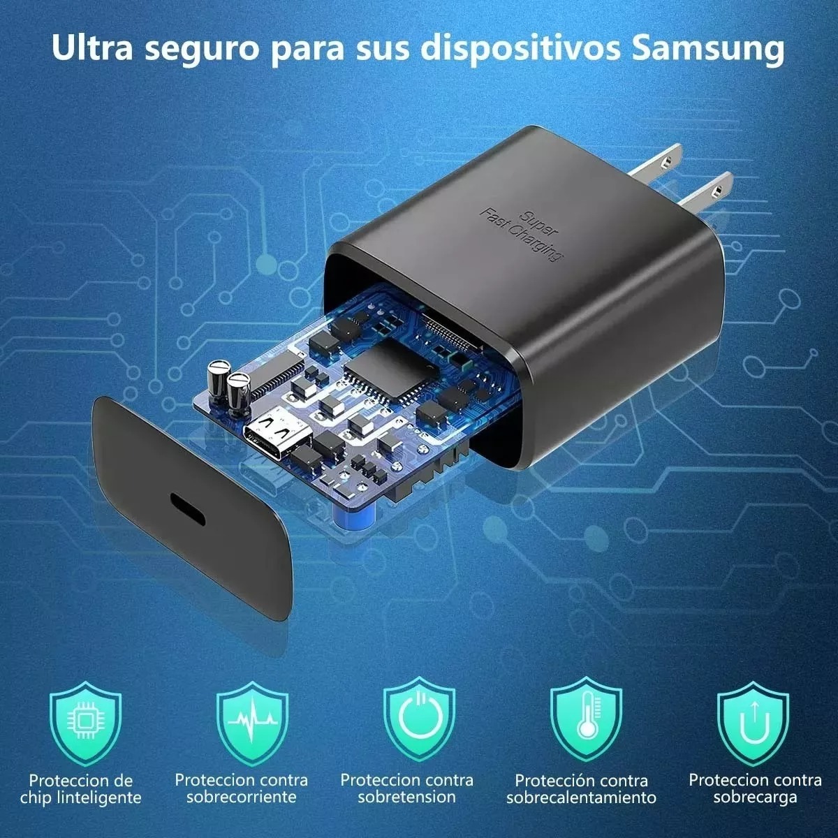 45w Cargador generico compatible con Samsung Súper Rápido Cargador Tipo C.