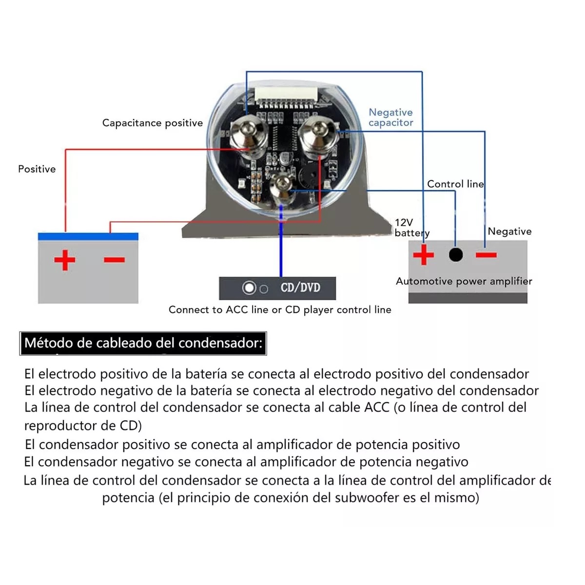 Capacitor Para Sonido Audio Rock Carros 9.0 Faradios Digital .