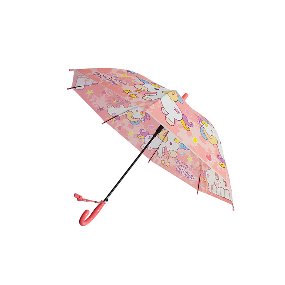 Paraguas Sombrilla Infantil Estampado De Colores Y Silbato.