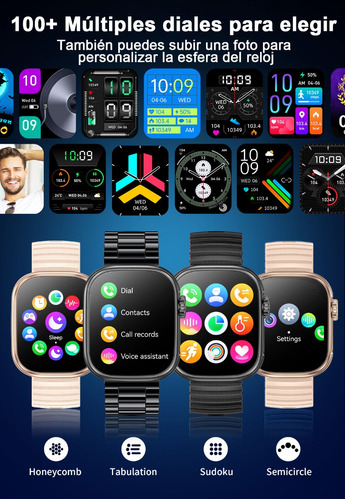 ChiBear CB-39 Reloj Inteligente Hombre Smartwatch Mujer Deporte Bt Llamada Color De La Correa Negro.