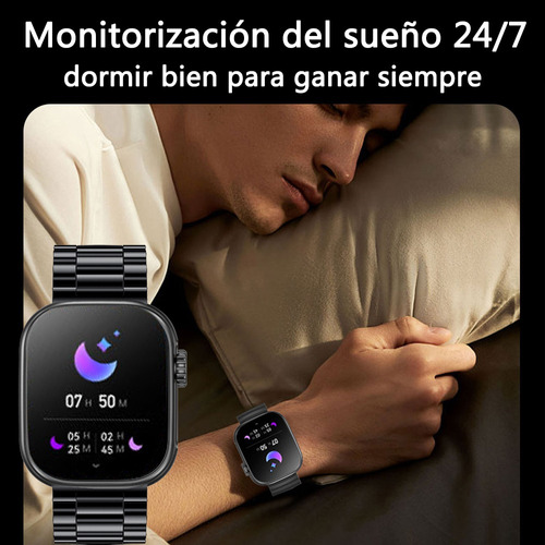 ChiBear CB-39 Reloj Inteligente Hombre Smartwatch Mujer Deporte Bt Llamada Color De La Correa Negro.