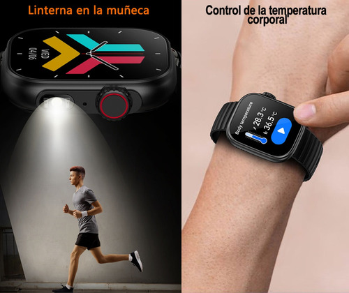 ChiBear CB-39 Reloj Inteligente Hombre Smartwatch Mujer Deporte Bt Llamada Color De La Correa Negro.