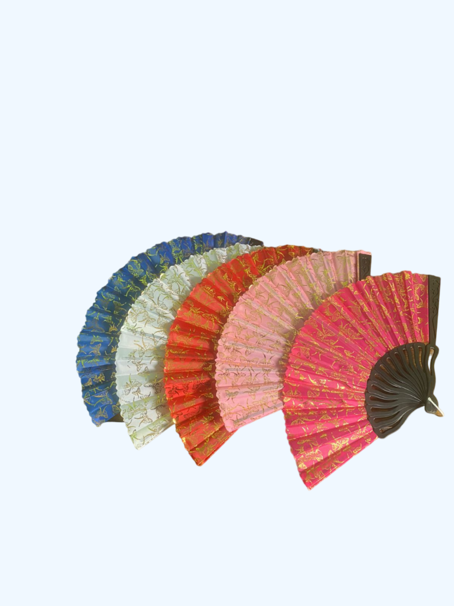100 Abanico Plástico Oro Tela Recuerdos Boda Bautizo Colores.