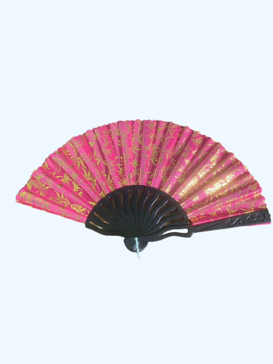 100 Abanico Plástico Oro Tela Recuerdos Boda Bautizo Colores.