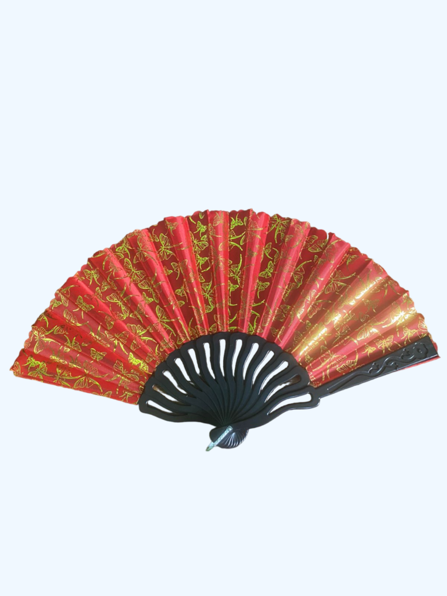 100 Abanico Plástico Oro Tela Recuerdos Boda Bautizo Colores.