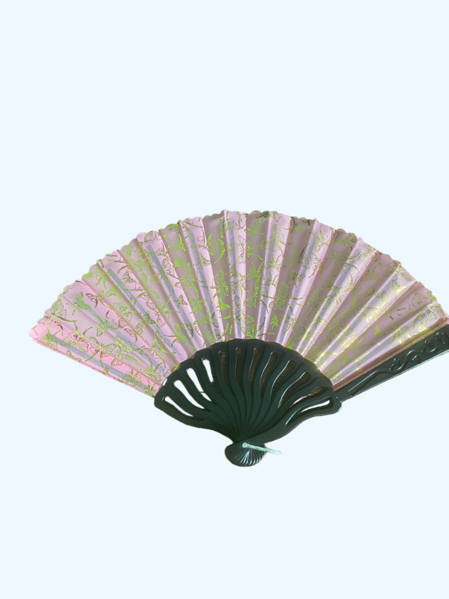 100 Abanico Plástico Oro Tela Recuerdos Boda Bautizo Colores.