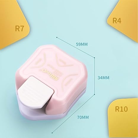 A WAGADA - Perforadora Redondeadora de Esquinas de 3 Vías, Cortador de Esquinas 3 en 1 para Hacer Tarjetas, Laminado, Cartulina, Albumes de Recortes y Manualidades con Papel, Tarjetas de Visita (Rosa).