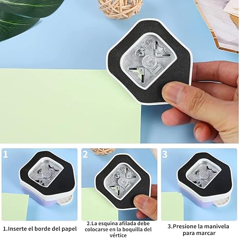A WAGADA - Perforadora Redondeadora de Esquinas de 3 Vías, Cortador de Esquinas 3 en 1 para Hacer Tarjetas, Laminado, Cartulina, Albumes de Recortes y Manualidades con Papel, Tarjetas de Visita (Rosa).