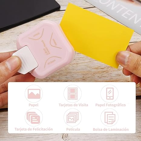 A WAGADA - Perforadora Redondeadora de Esquinas de 3 Vías, Cortador de Esquinas 3 en 1 para Hacer Tarjetas, Laminado, Cartulina, Albumes de Recortes y Manualidades con Papel, Tarjetas de Visita (Rosa).