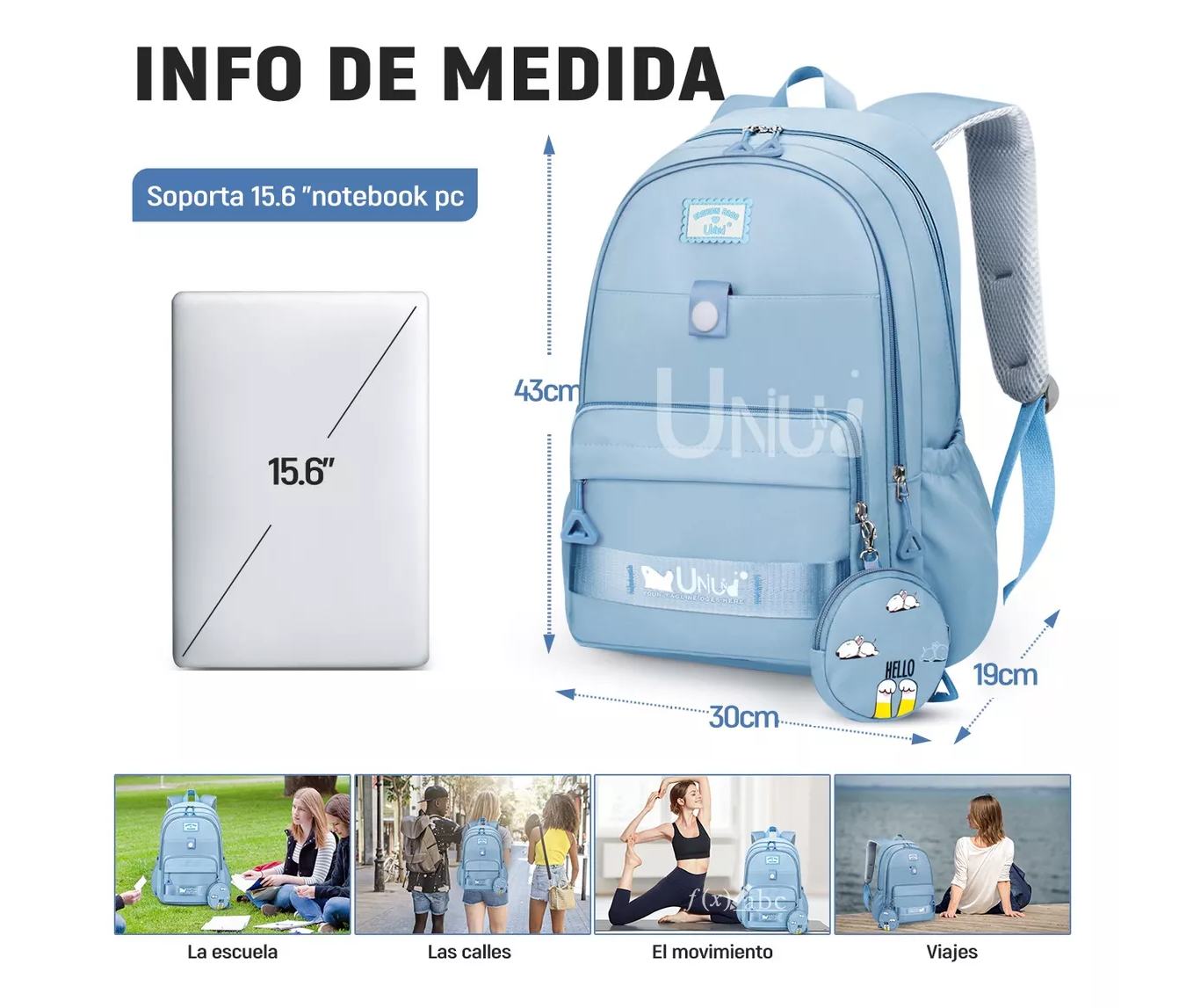 M Mochila Escolar Viaje Bolsa Juvenil De Moda Estilo Coreana Para Laptop Kawaii Impermeable De Moda.