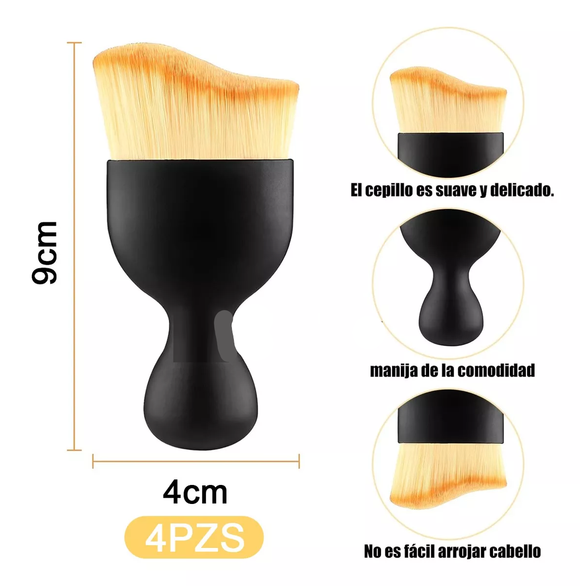 4pzs Brochas Para Detallado Automotriz Interior Microfibra.