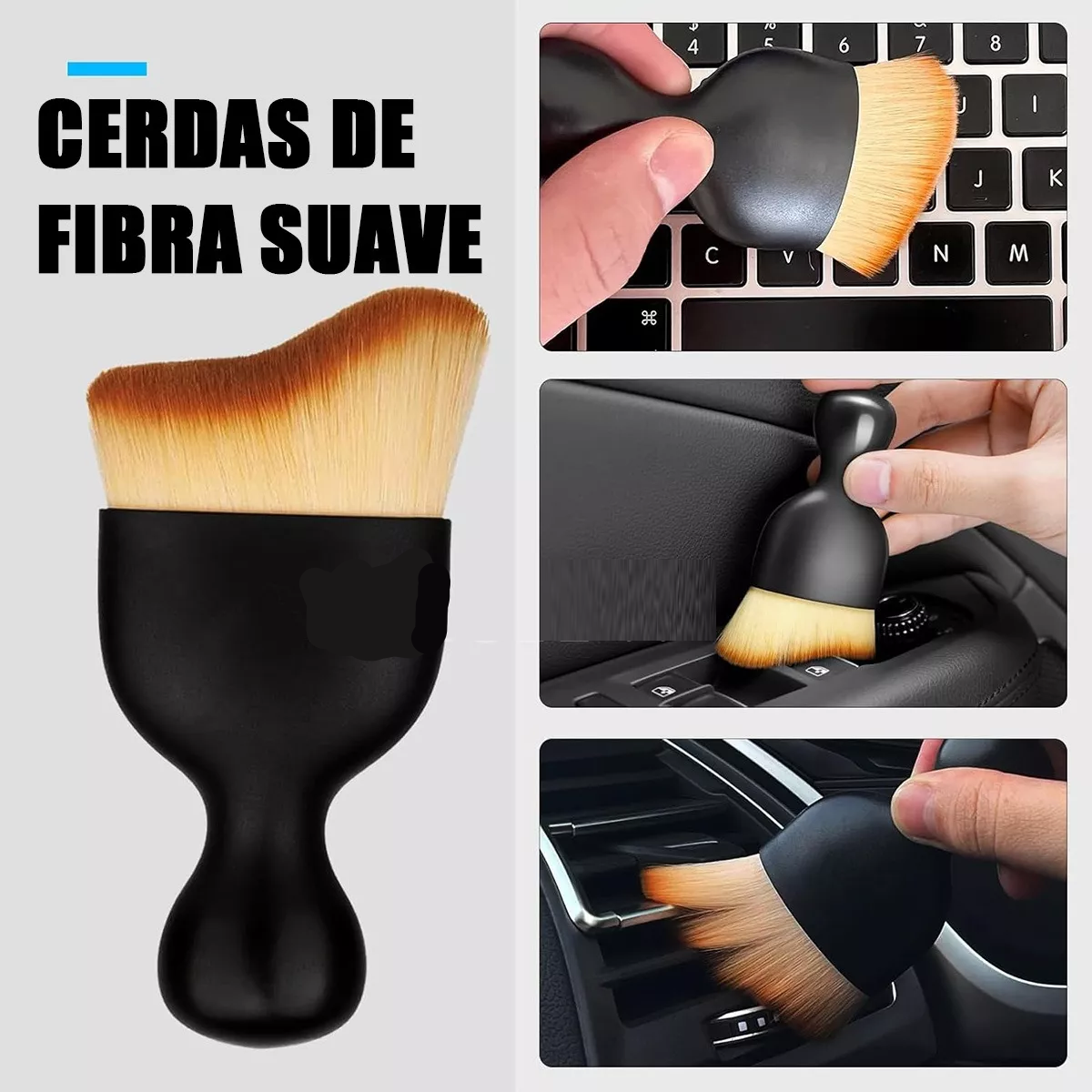 4pzs Brochas Para Detallado Automotriz Interior Microfibra.