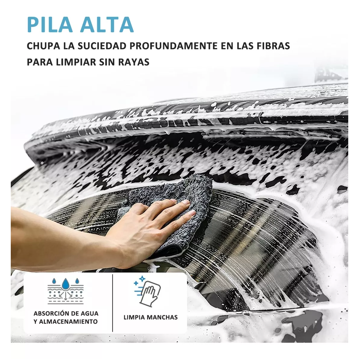 Trapo Paño De Microfibra Multiusos 40x40 Cm Paquete 12 Pzs Gris.