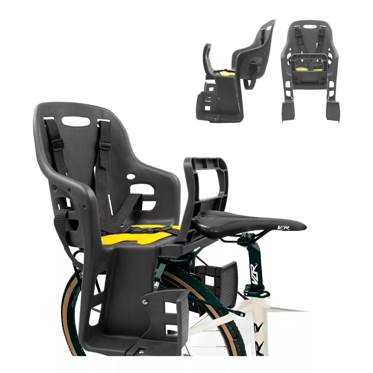 Asiento Trasero Bicicleta Niños Niñas Infantil Sillón Bici Negro.