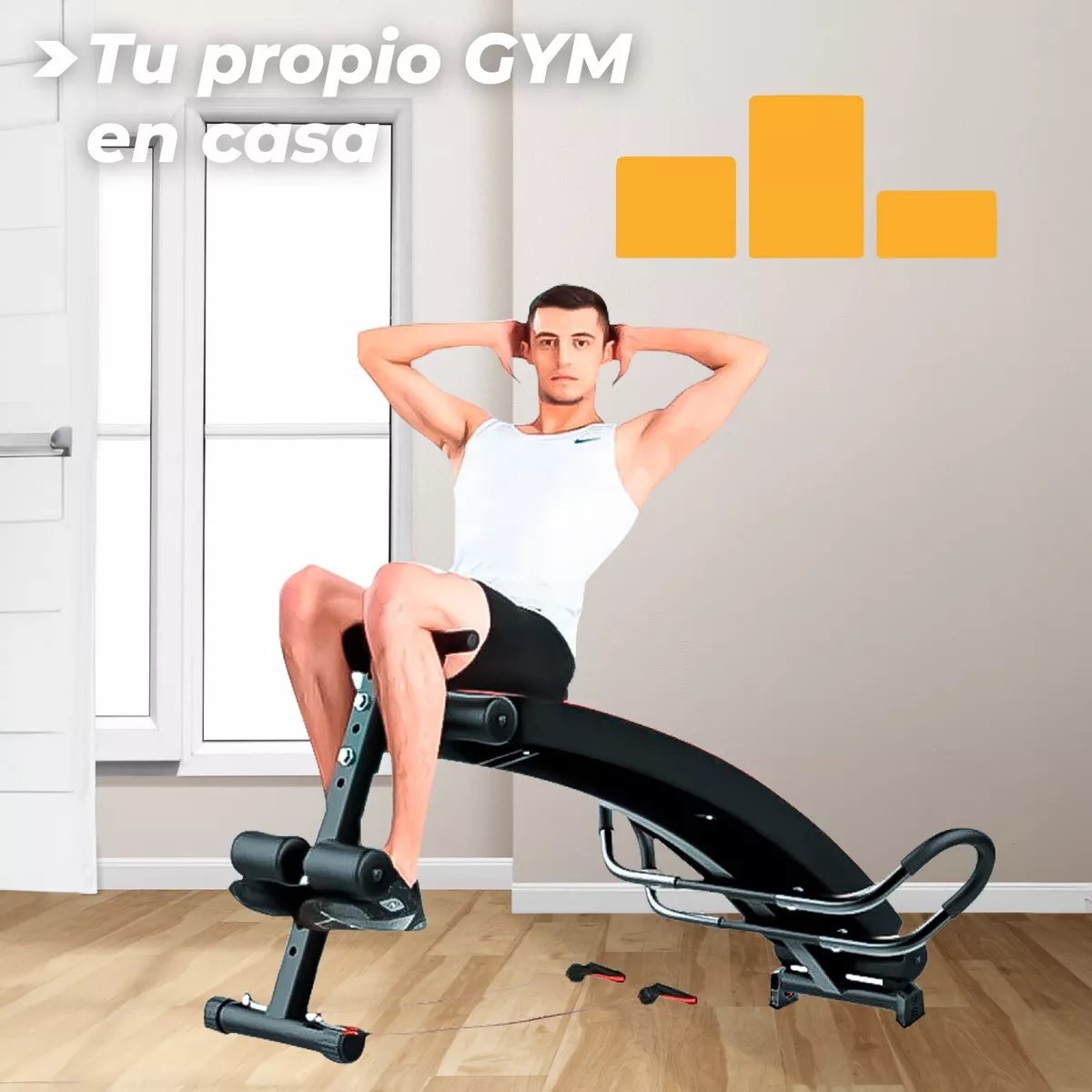 Banco Abdominales Multifuncional Musculación Alta Calidad.
