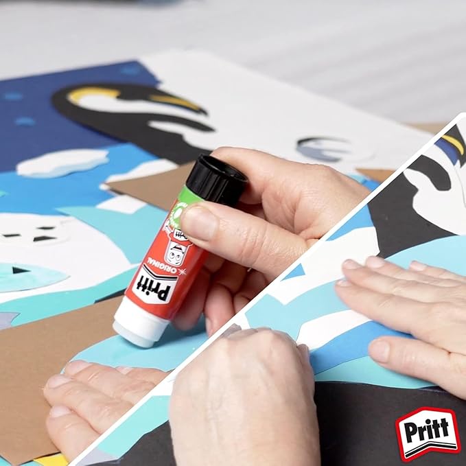 A Pritt - Lápiz adhesivo marca Pritt, es un pegamento seguro para niños, ideal para útiles escolares y manualidades, adhesivo resistente para oficina y papelería, pegamento Pritt, 12x11g.