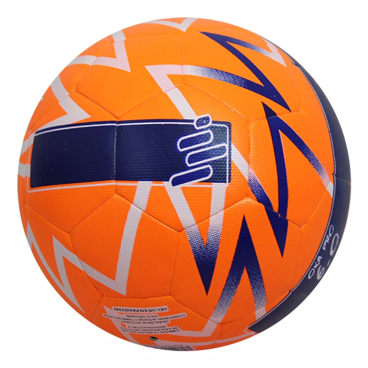 Balón De Fútbol Oka Pro 6.0 Híbrido Texturizado Número 5 Color Naranja/Azul.