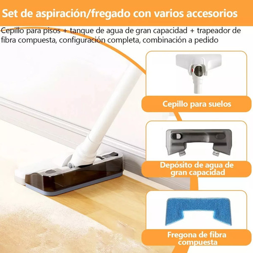 Aspiradora Trapeadora Inalámbrica De Mano 18kpa, 6 Modos.