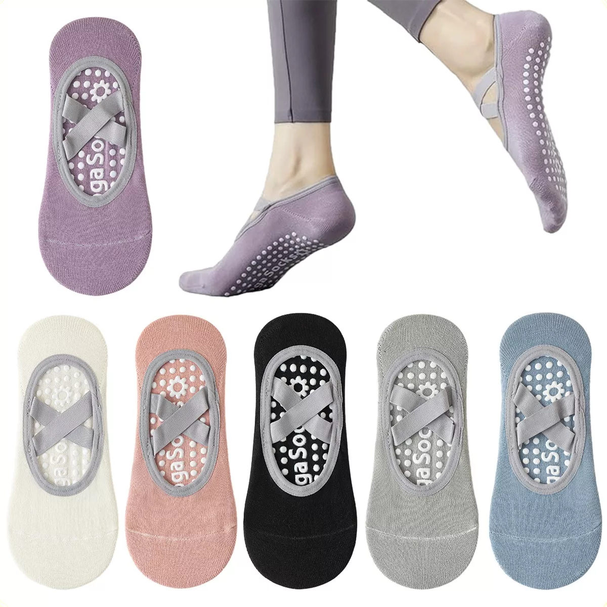 Calcetines De Yoga Danza Pilates Antiderrapantes 6 Piezas.