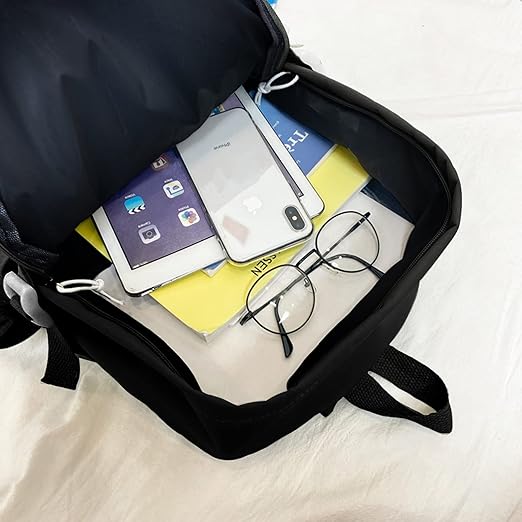 A LUNA PARK Mochilas para Laptop con Pines y Colgante Mochilas Kawaii Coreana, Mochila de Gran Capacidad, Mochilas Casuales, Mochila de Viaje para Mujeres.