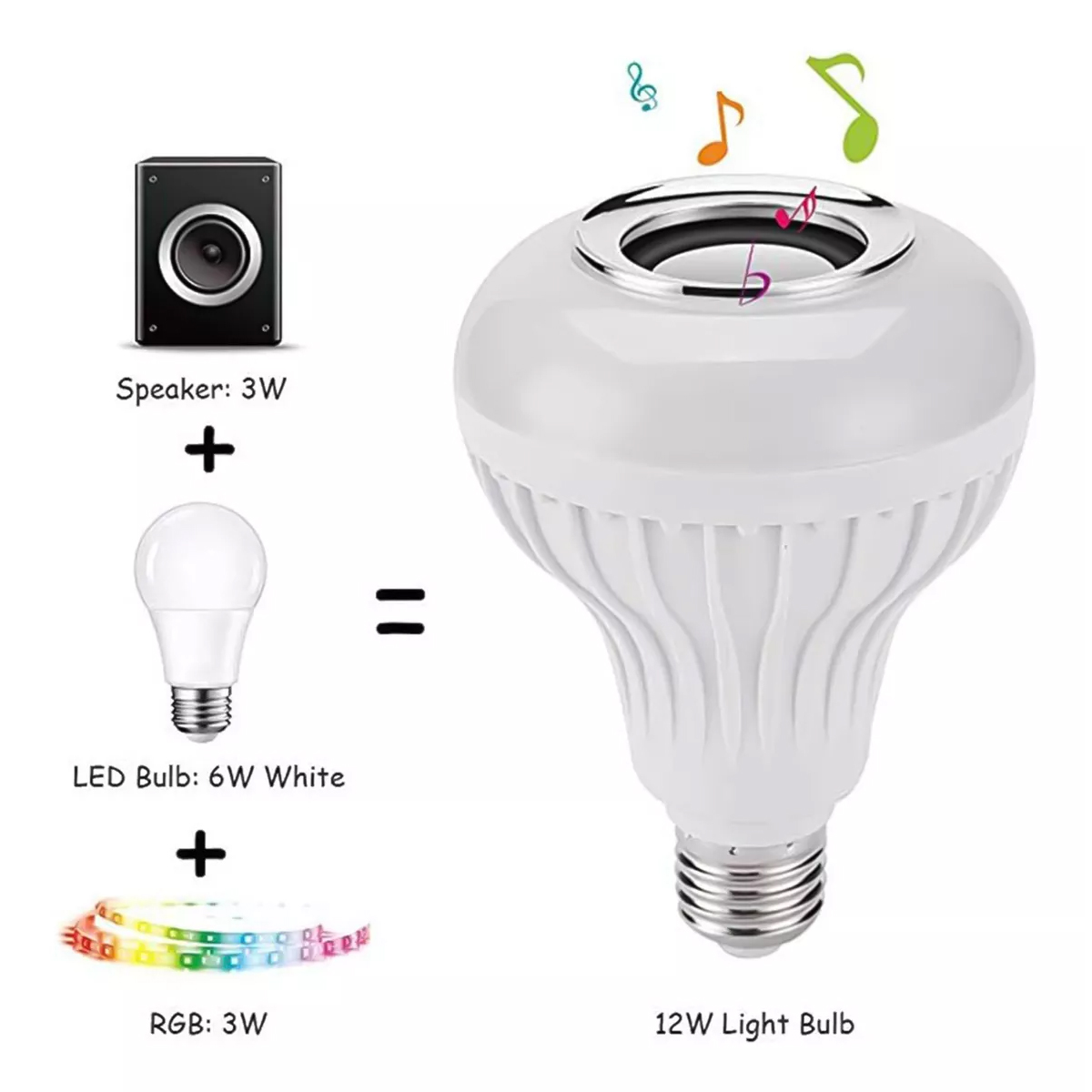 FOCO RGB CON CONTROL DE COLORES Y BOCINA BLUETOOTH