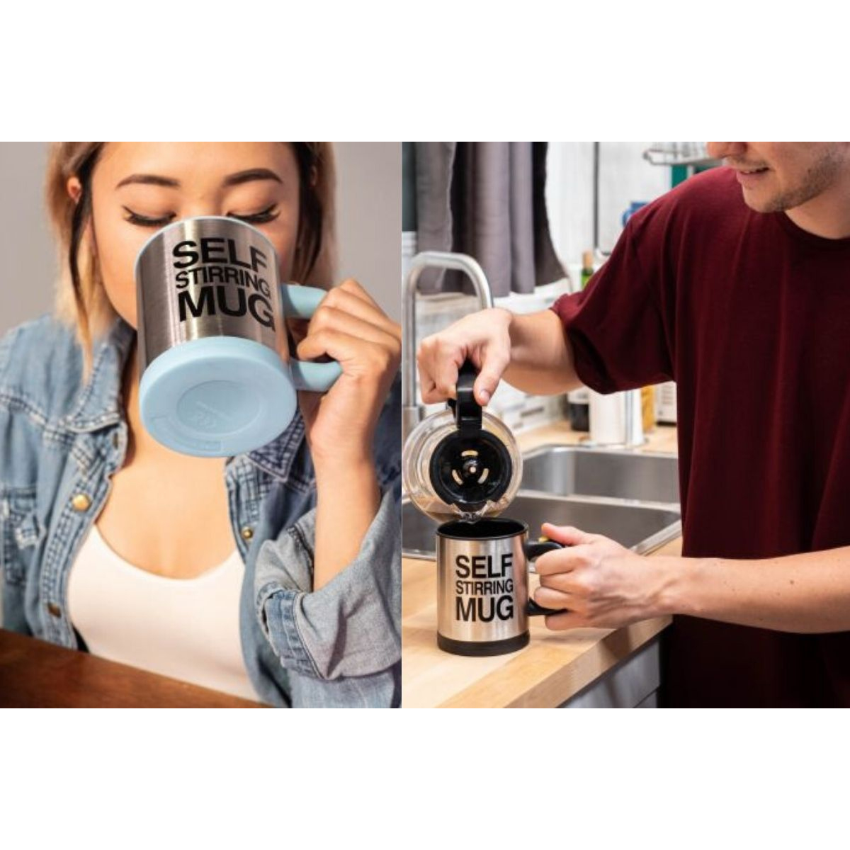Taza Térmica Automática Mezcladora Con Agitador Para Bebidas