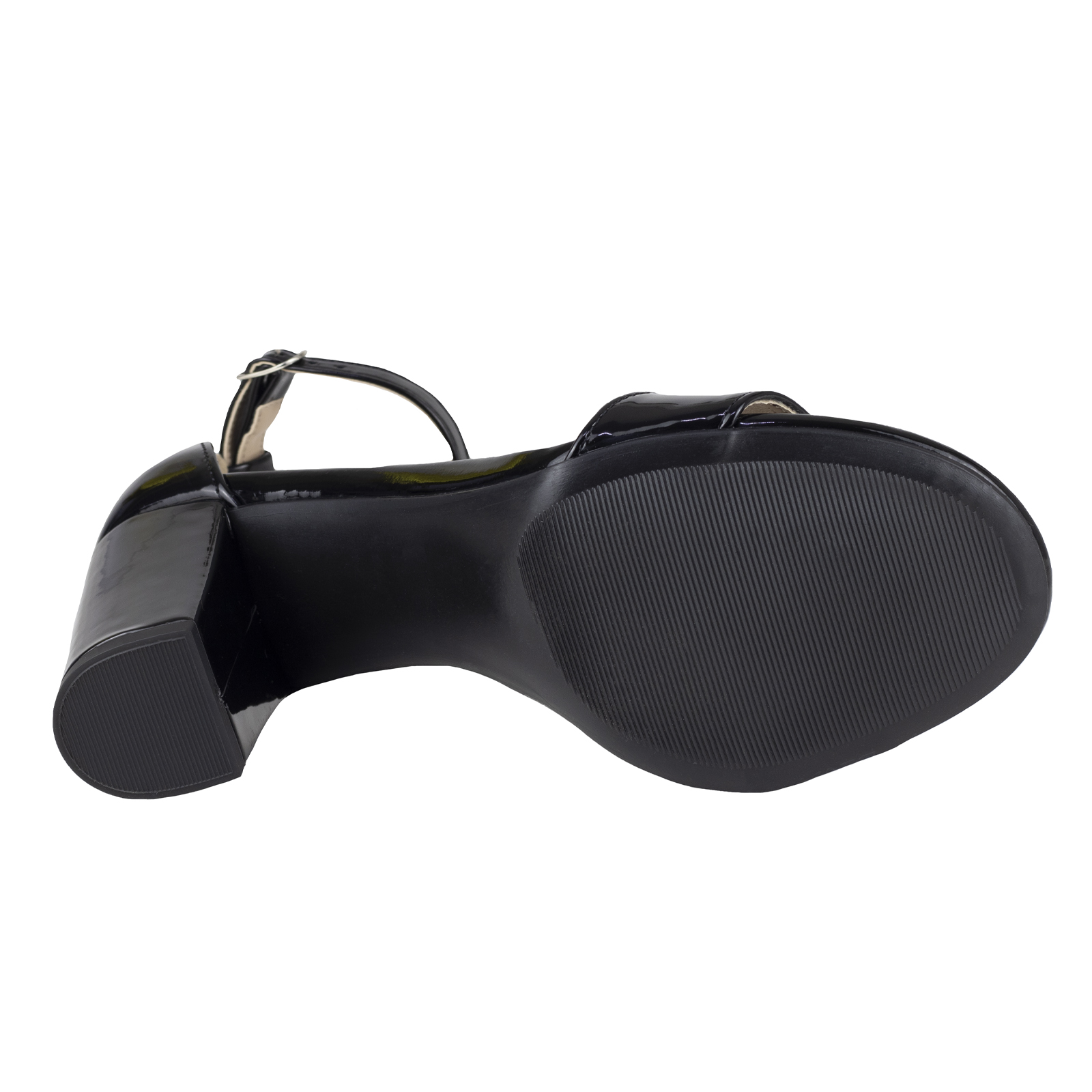 Zapatilla Charol Mujer Vestir Tacón Lady Paulina 33801 Negro.