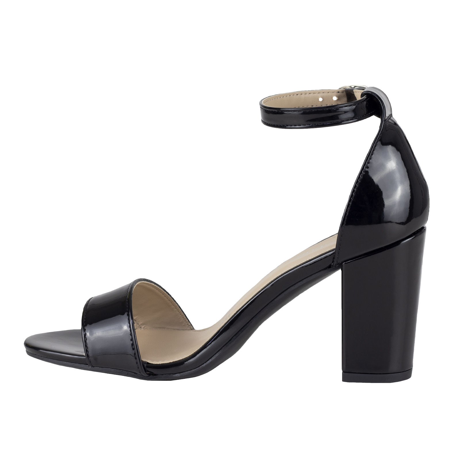 Zapatilla Charol Mujer Vestir Tacón Lady Paulina 33801 Negro.