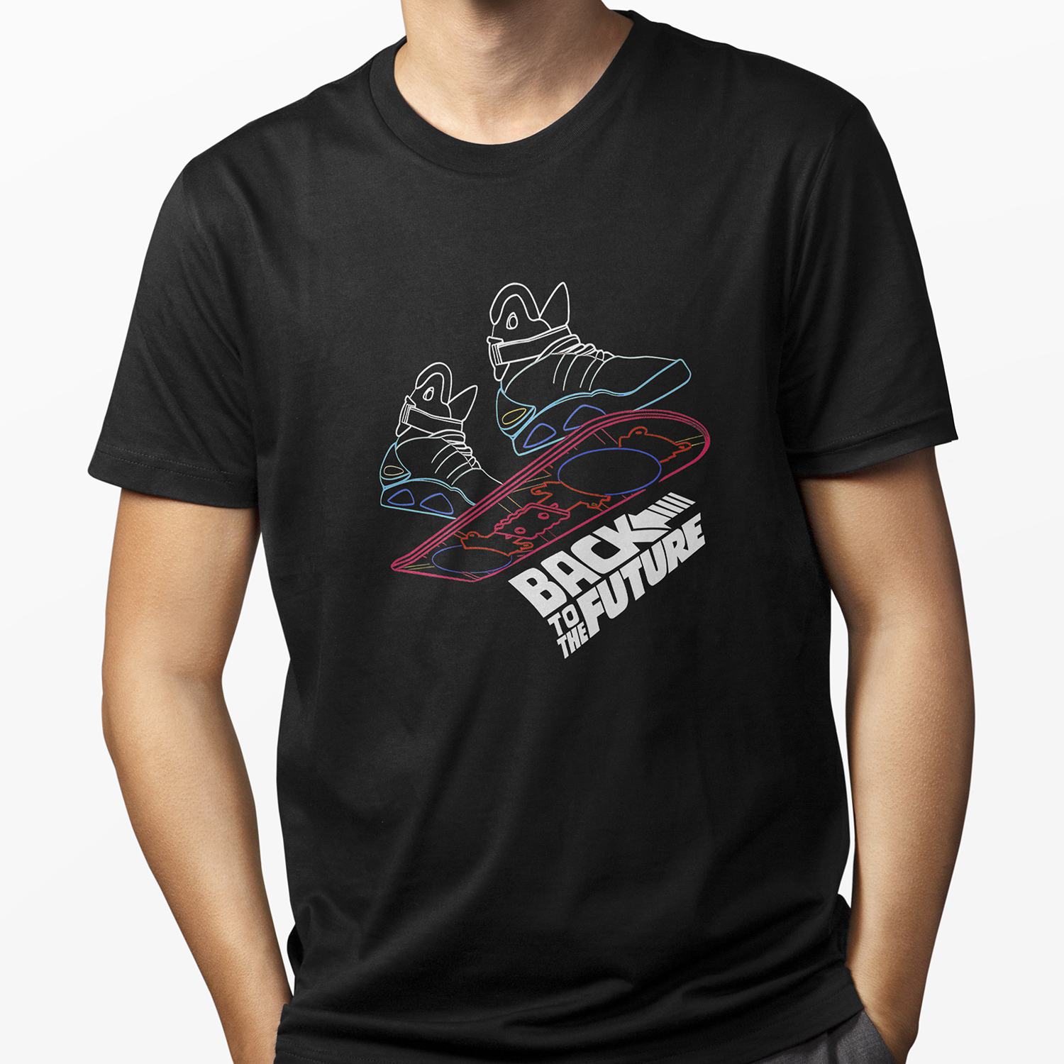 Playera Negra para hombre Retro Back to the Future