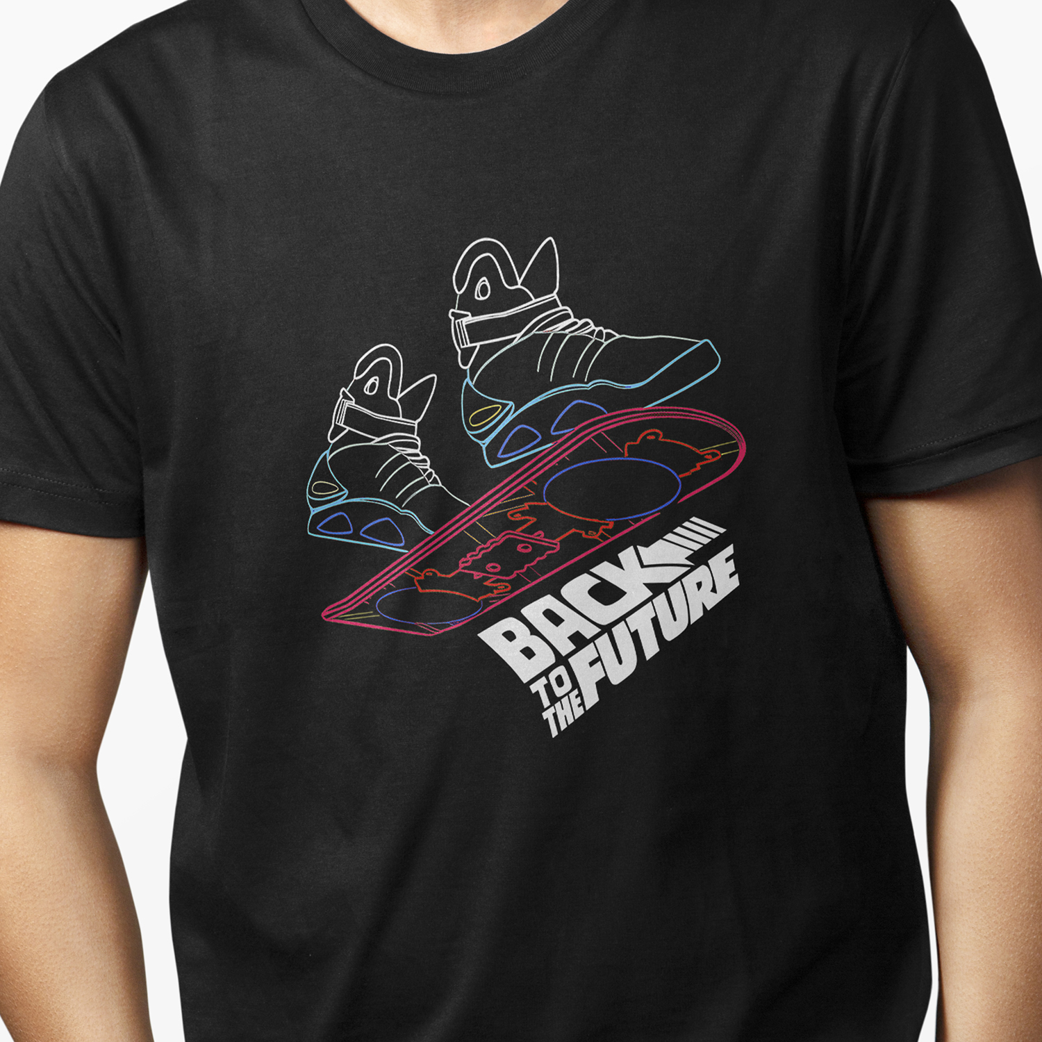 Playera Negra para hombre Retro Back to the Future